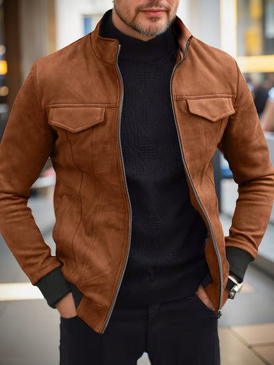 Stilvolle einfarbige warme Fleece-gedruckte Winterjacke für Herren | Ideal für den Winter