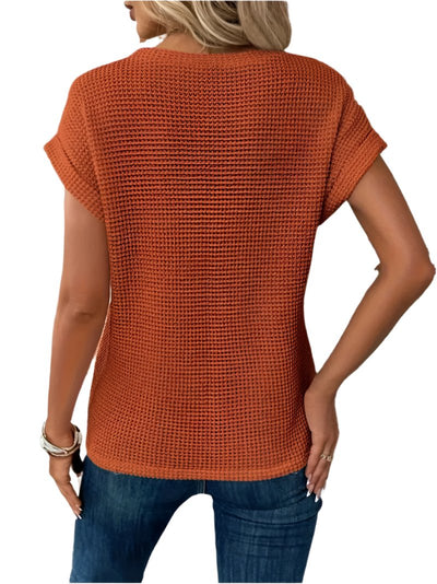 Amadita® | Gestrickte Wickelbluse für Damen in schlichten Farben