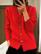 Sophie | Bezaubernde Und Elegante Damen-Strickjacke – Rot