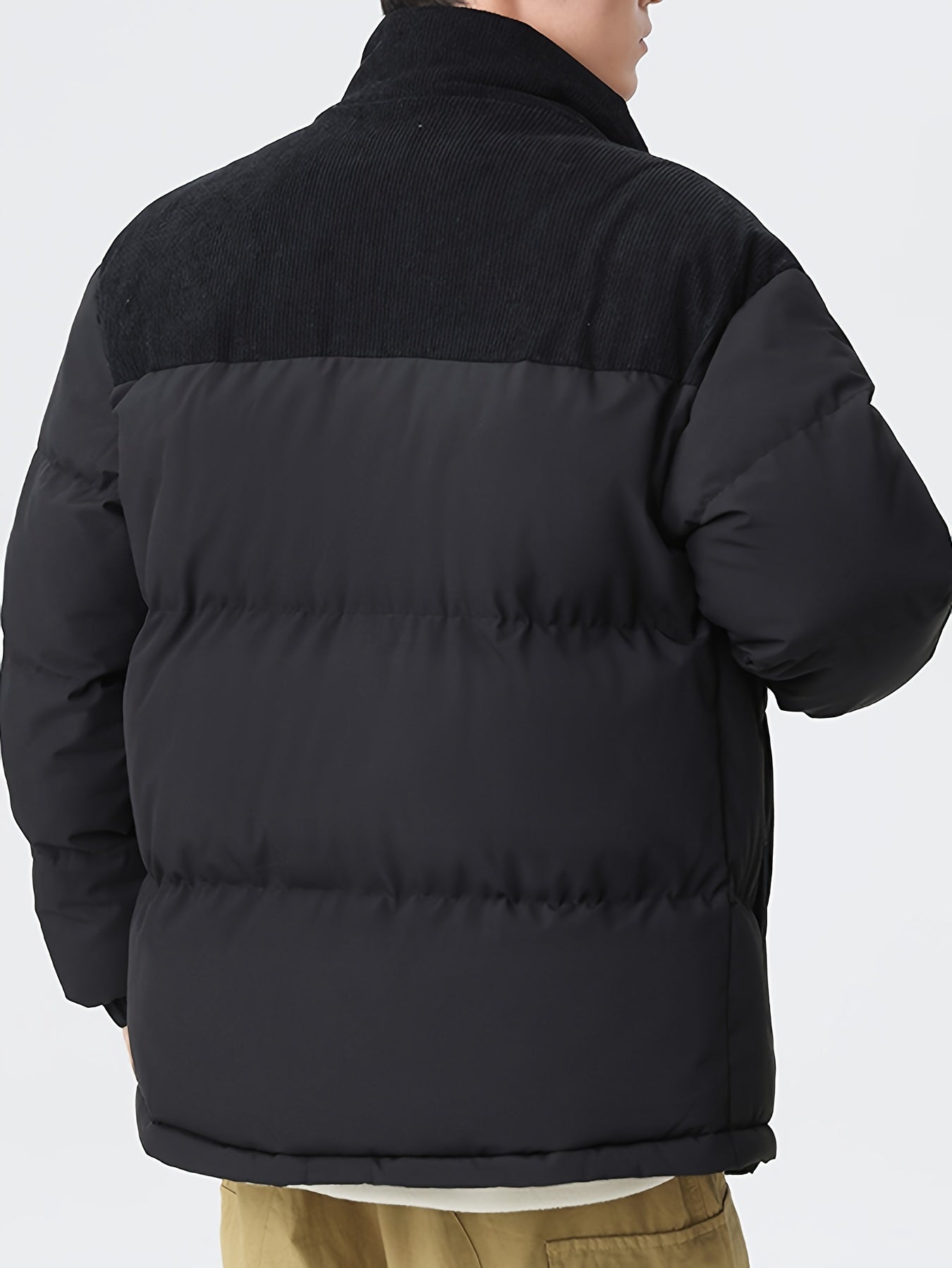 Stilvolle trendige Farbblock-Puffer-Winterjacke für Herren | Ideal für den Winter