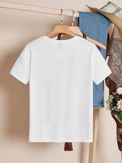 Larson – Lässiges Kurzarm T Hemd Mit Herz Drucken