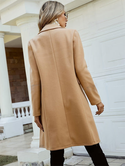 Eleganter Doppelreihiger Revers Langer Ärmel Trenchcoat für Damen | Ideal für Winter