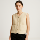 Johanna | Kuschelige und Moderne Damen Teddyweste – Beige