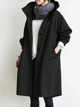 Lyonesse - wasserabweisender Oversize-Trenchcoat – Schwarz