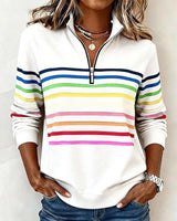 Hannah | Moderner Damen Sweatshirtstil elegant geschnitten – Weiß