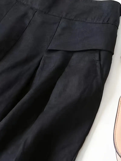 Anina - Weite Beine Leinen Hose