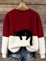 Elisa | Weicher Damen Strickpullover klassisch – Rot