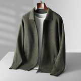 David | Moderne und Elegante Herren Strickjacke mit Reißverschluss – Grün