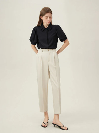 Thekla® | Klassische High-Waist-Bundfaltenhose