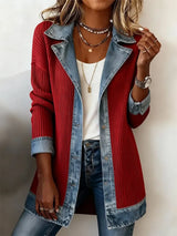 Zyrelle - Legerer Strickcardigan mit Knopfleiste – Rot