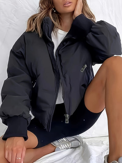 Stylische Kurze Warme Bomber Winterjacke für Damen | Ideal für den Winter