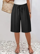 Abriella - Soft-Touch Sommer-Shorts – Schwarz