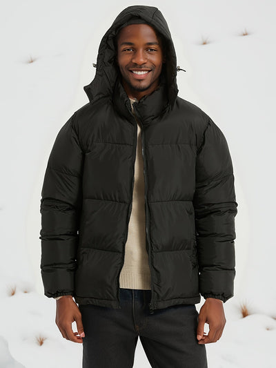 Stilvolle Kapuzen-Polyester-Daunen-Alternative Winterjacke für Herren | Ideal für den Winter