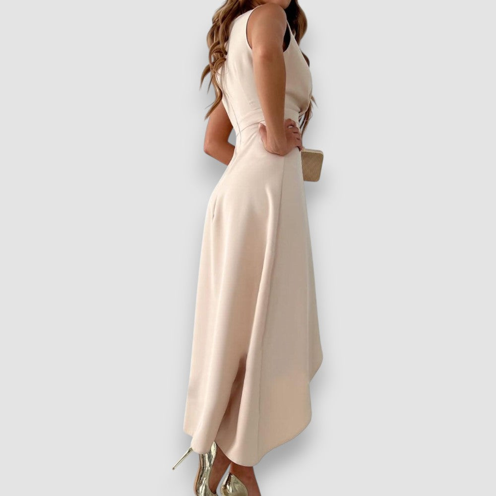 Evelin | V-Ausschnitt Wickelkleid mit Schlitz