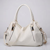 Damen Breite Leder Handtasche Mit Langem Riemen – Stilvolle Schultertasche – Beige