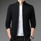 Julian | Elegante und Moderne Herren Strickstrickjacke – Schwarz