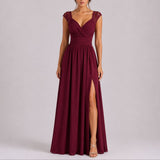 Sophie | Romantisches Herbst-Hochzeitskleid Mit Wickelausschnitt – Roter Teppich