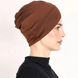 Ashnea | Weiche Stretch-Turbanmütze mit sicherem Halt – Kaffee
