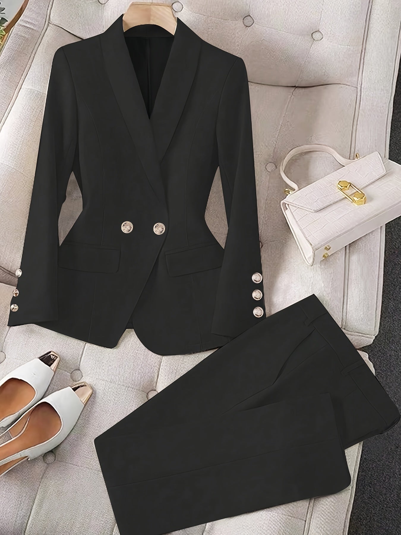 Elegantes Business Doppelreihiges Blazer Set für Damen | Ideal für jeden Tag