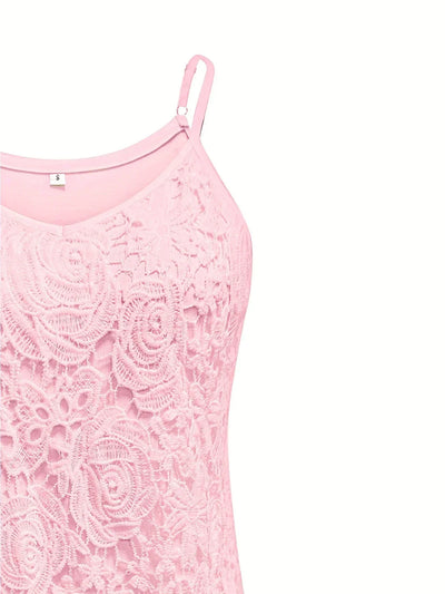 Juna – Elegantes ärmelloses Spitzenoberteil Mit V Ausschnitt