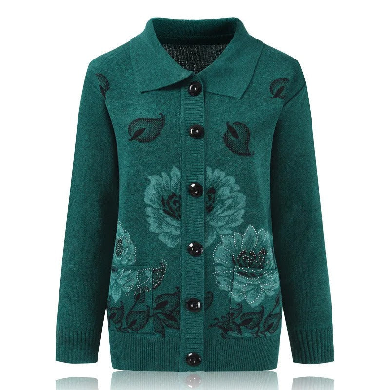 Amelia® | Elegante Strickjacke mit Blumenstickerei