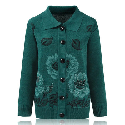 Amelia® | Elegante Strickjacke mit Blumenstickerei