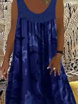 Ariadne - Elegantes Shiftkleid mit Blumenprint – Marineblau