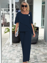 Sabrina | Damen Elegantes Set – Koordiniertes Elegantes Matching Set 2026 – Marineblau