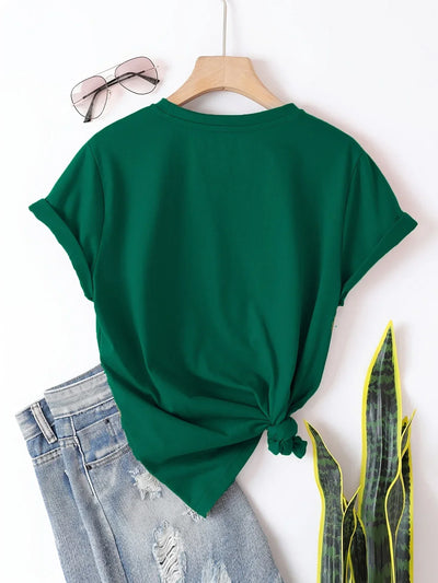 Larson – Lässiges Kurzarm T Hemd Mit Herz Drucken