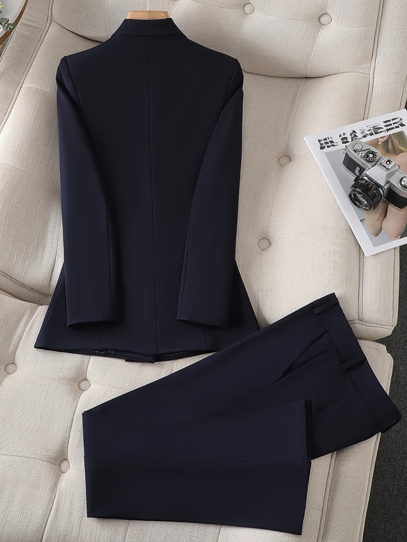 Elegantes Business Doppelreihiges Blazer Set in Marineblau für Damen | Ideal für jeden Tag