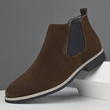 Alaric | Herren Chelsea Stiefelette Schlupfstiefel – Dunkelbraun