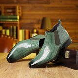 Aldric | Herren Chelsea Boots Stiefeletten Slip-On – Grün