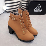 Alessandra | Damen Orthopädische Stiefeletten Mit Reißverschluss Und Absatz Design – Rotbraun