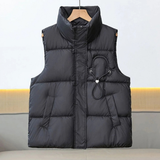 Alessandra | Damen Steppweste Bodywarmer mit Stehkragen und Kordel – Schwarz