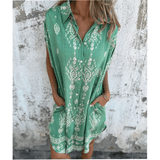 Alina | Damen Luftiges Sommerkleid Taschen – Fließendes Casual Kleid Strand 2026 – Grün