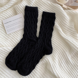Amalia | Damen Trachtensocken mit Zopf design – Schwarz