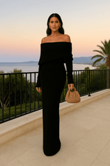 Amara | Damen Elegantes Maxikleid – Fließendes Sommerkleid Hochzeit & Abend 2026 – Schwarz