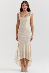 Amira | Damen Maxikleid – Elegantes Fließendes Kleid Hochzeit & Sommerurlaub 2026 – Beige