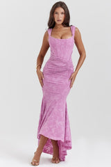 Amira | Damen Maxikleid – Elegantes Fließendes Kleid Hochzeit & Sommerurlaub 2026 – Rosa