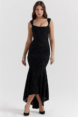Amira | Damen Maxikleid – Elegantes Fließendes Kleid Hochzeit & Sommerurlaub 2026 – Schwarz