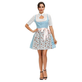 Anja | Damen Oktoberfest Dirndl mit Blumenmuster – Blau