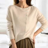 Annika | Damen Strickjacke mit Knöpfen Cardigan – Beige