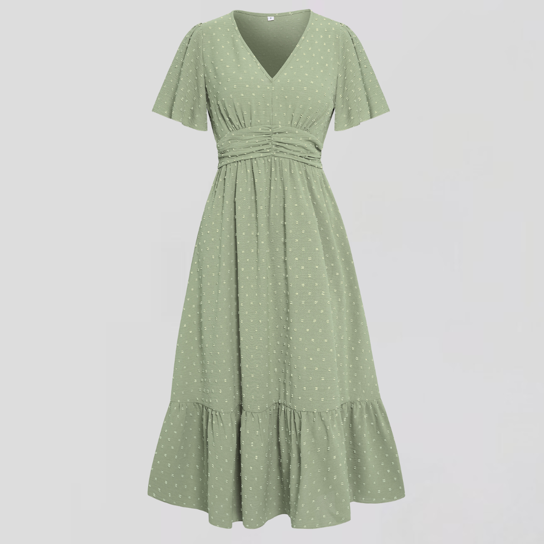 ARIA  | Mittellanges Kleid mit V-Ausschnitt