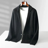 Arvid | Herren Strickblazer Casual Sakko – Schwarz