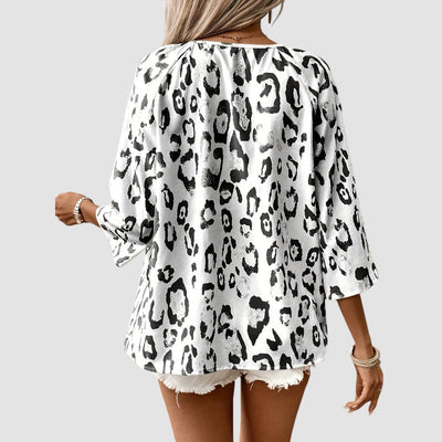 Eline | Leopard V-Ausschnitt Bluse