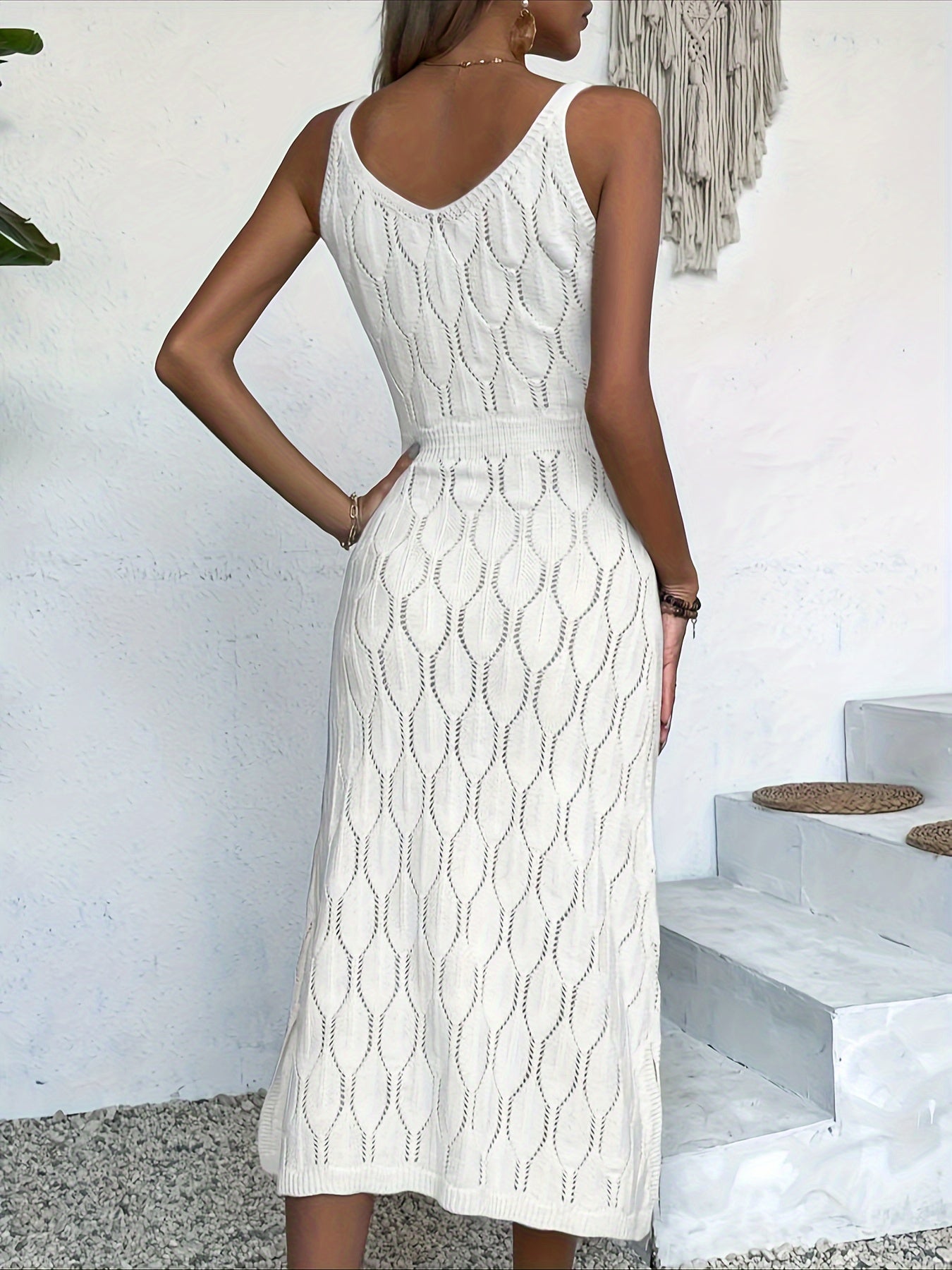 Luciana - Ärmelloses Langes Strickkleid Im Mantelstil