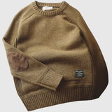 Lukas | Klassischer Herren Strickpullover Mit Ellbogen-Patches – Braun