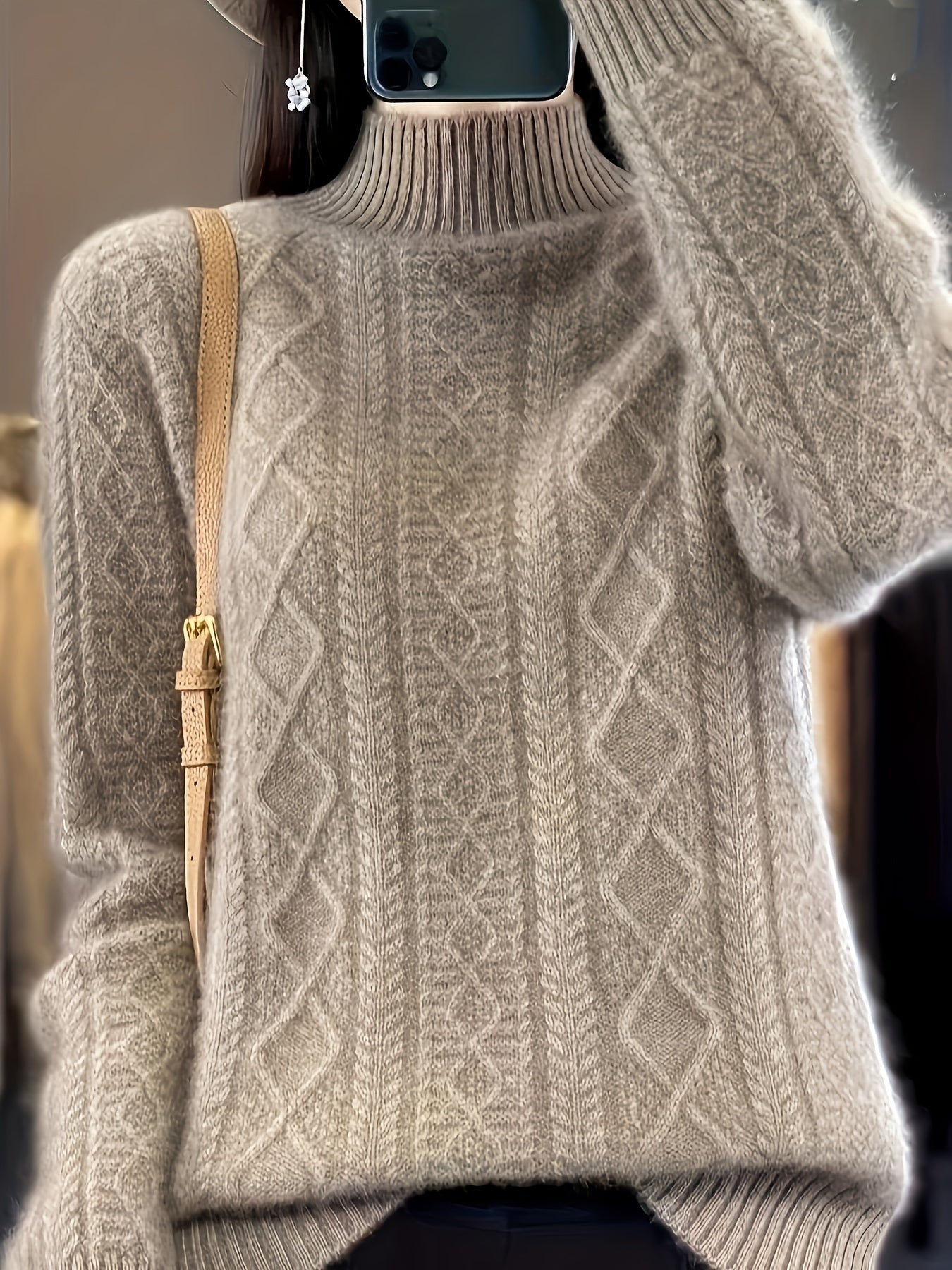 Bequemer Wollpullover aus Strick mit Langen Ärmeln für Damen | Ideal für den Winter