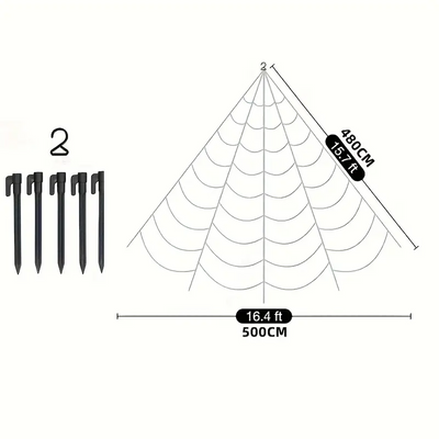 DarkWeave Riesen-Spinnennetz 16ft – Halloween Außendeko für Garten & Patio