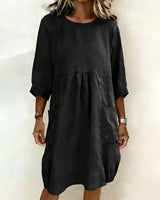 Paula | Charmantes 3/4-Arm-Kleid Damen – Schwarz